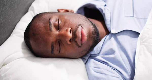 African American Man Sleep Apnea Snoring — Stock Photo, Image