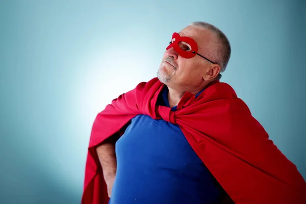 Необычный Смешной Супергерой Персонаж Мультфильма Маске Успех — стоковое фото