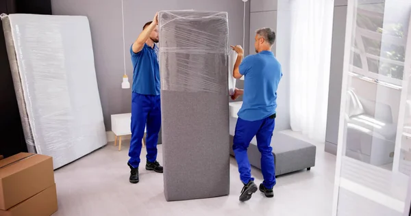 Muebles Profesionales Movers Wrapping Casa Servicio Embalaje —  Fotos de Stock