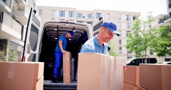 House Mover Walking Delivery Van Uniform — Stock Photo, Image