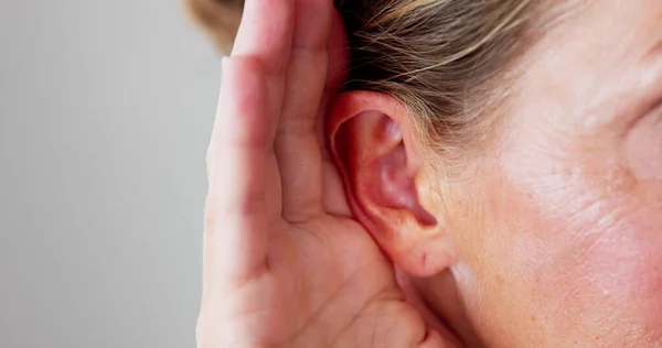 Poškození Uší Sluchu Problémy Poškození Pomoc Audiologie — Stock fotografie
