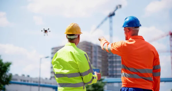 Construction Site Building Drone Remote Monitoring Using Tablet