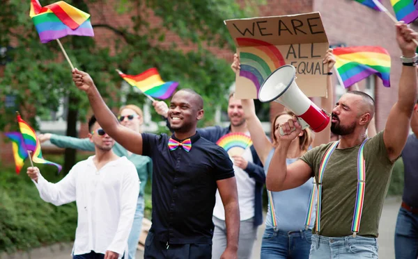 Ludzie Paradzie Równości Homoseksualnej Dla Praw Gejów — Zdjęcie stockowe
