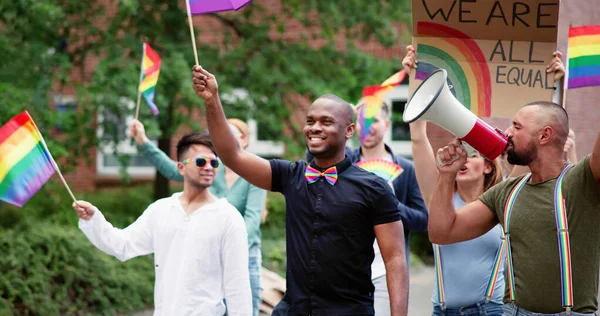 Orgullo Lésbico Bisexual Transgénero Lgbt Desfile Lgbtq —  Fotos de Stock