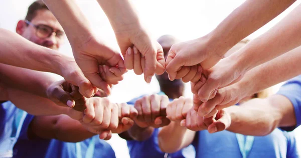 Volunteer Charity Team Joining Hands Together Teamwork Concept — Stock Photo, Image