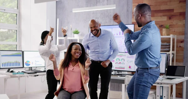 Workers Workplace High Five Office Collaboration Group Spirit — Stock Photo, Image