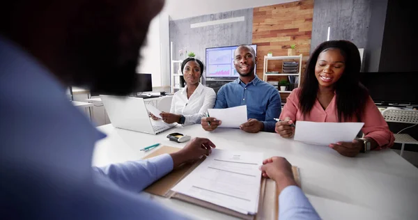 African Man Group Job Interview Corporate Employment — Stock Photo, Image