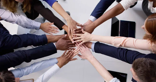Diverse Business Team Stacking Hand Group Pledge — Stock Photo, Image