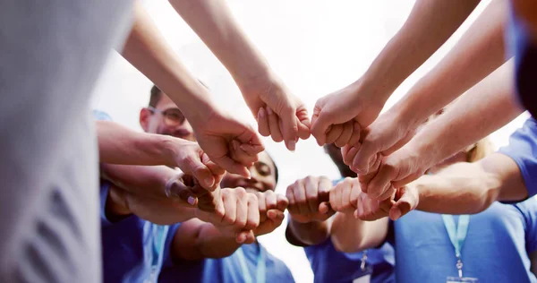 Volunteer Charity Team Joining Hands Together Teamwork Concept — Stock Photo, Image