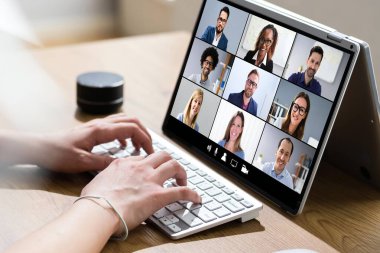 Çevrimiçi Video Konferansı Webinar Call. İş Toplantısı