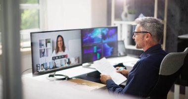Çevrimiçi Görüntü Konferansı İş Görüşmesi Görüşmesi Çağrısı