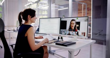 Çevrimiçi Görüntü Konferansı İş Görüşmesi Görüşmesi Çağrısı