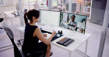 Çevrimiçi Görüntü Konferansı İş Görüşmesi Görüşmesi Çağrısı