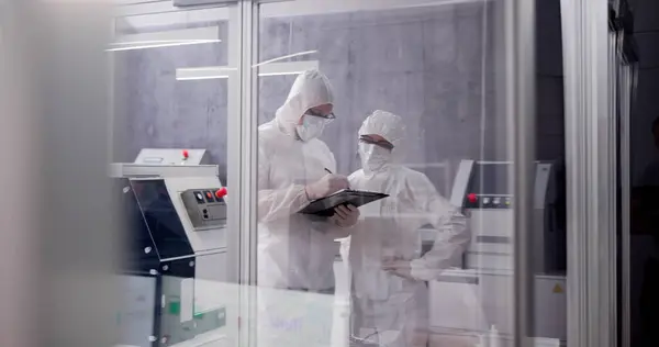 Fabriek Clean Room Laboratorium Industrieel Ingenieur Die Technologie Gebruikt — Stockfoto