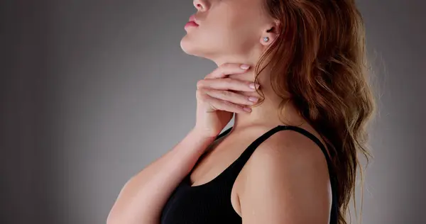 Throat Hurts Problems Neck Pain Injury — Stock Photo, Image