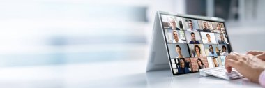 Panoramic Video Conferencing: Online Webinar for Meeting clipart