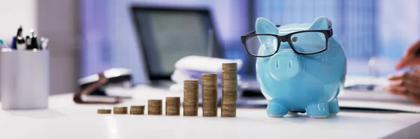 Professional Accountant\'s Money Collection: Calculator, Piggybank, Insurance