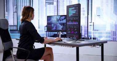 Ekrandaki Öngörülebilir Mali Analiz KPI Kontrol Paneli Verisi