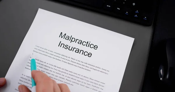 Malpractice Medical Insurance Coverage. Health Law Concept