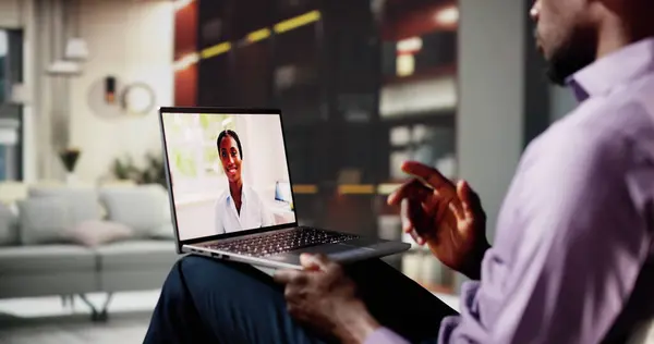 Online Video Conference Webcam Live Chat On Laptop