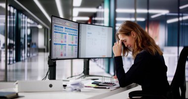 Ofisteki Bilgisayarda E Fatura Yazılımı Kullanan Muhasebeci