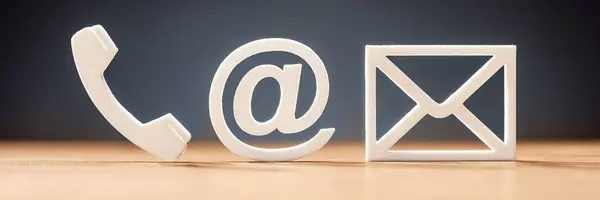 Email Marketing Icon Concept Neem Contact Met Ons Voor Mail Rechtenvrije Stockfoto's