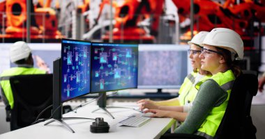 Mühendis Operatörleri Endüstriyel Santralde Scada Sistemi kullanıyor