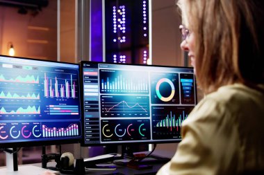 KPI eğilimlerini analiz eden bilgisayar analisti