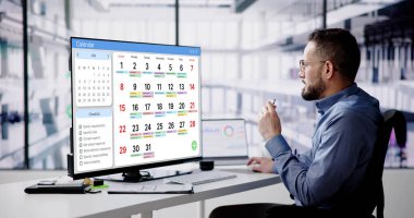 Hybrid Laptop 'ta Randevu Planlayıcısı ve Tarih Takvimi