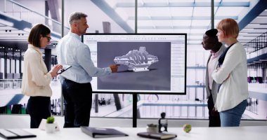 Bilgisayarda 3D CAD Model Tasarımı Yapan Mühendis