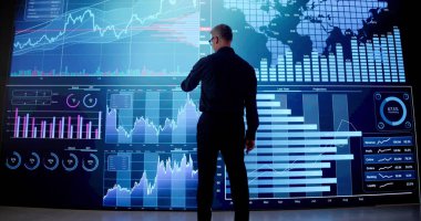 Büyük Veri Yapay Zeka Kontrol Paneli. KPI Yazılım Teknolojisi