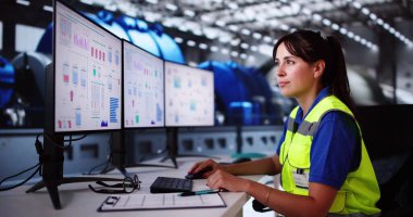 Mühendis Operatörleri Endüstriyel Santralde Scada Sistemi kullanıyor