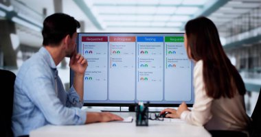 Ofis Bilgisayarındaki Scrum Ajandası Dijital Takvim Zamanlaması