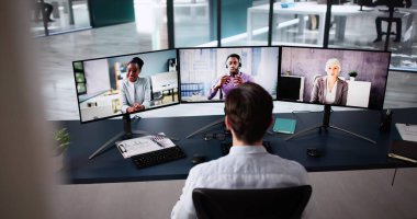 Video konferans görüşmesi. Çevrimiçi Uzak Sanal Buluşma