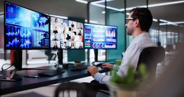 Personel Eğitim Çevrimiçi Video Konferansı. Sanal Girişimcilik Toplantısı