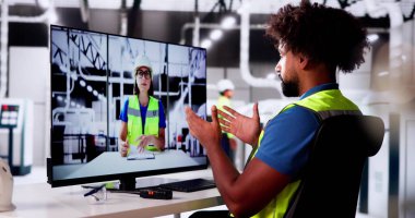 Afrikalı Adam Video Konferansı Öğrenme Giysi Çağrısı