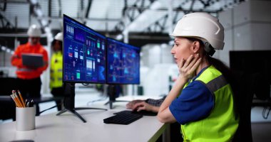 Scada Masaüstü Yazılımı Üretim Hattı 'ndaki bilgisayarda