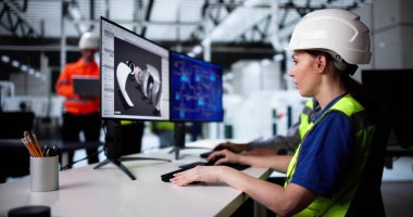 Sanayi 3D Cad Model bilgisayarda. Sanayi Yazılımı