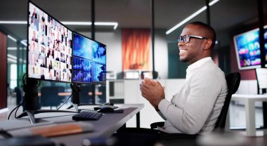 Bilgisayar Monitöründe Sanal Çevrimiçi Video Toplantısı