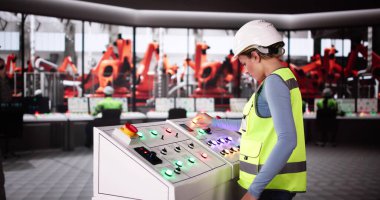 Otomotiv Fabrikasında İşçi Kontrol Paneli Kullanıyor