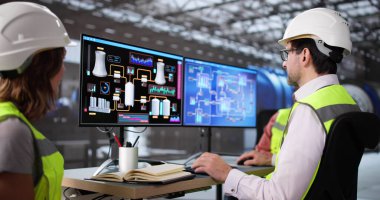 Çok ırklı ekip, elektrik santralini yönetmek için ileri teknoloji kullanıyor.