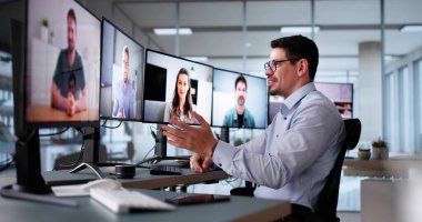 Video konferans görüşmesi. Çevrimiçi Uzak Sanal Buluşma