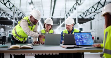 Yetenekli Kadın Elektronik Ekip Fabrikasında Çalışan Çeşitli Ekipleri Denetliyor.