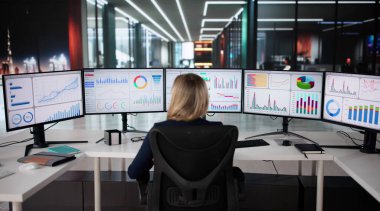 İş Performans İstatistikleri için Kadın Analizci Veri Kontrol Paneli