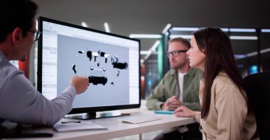 Yenilikçi Otomotiv Mühendisleri Fabrika Ofisinde Elektrikli Araç Teknolojisi Geliştiriyor