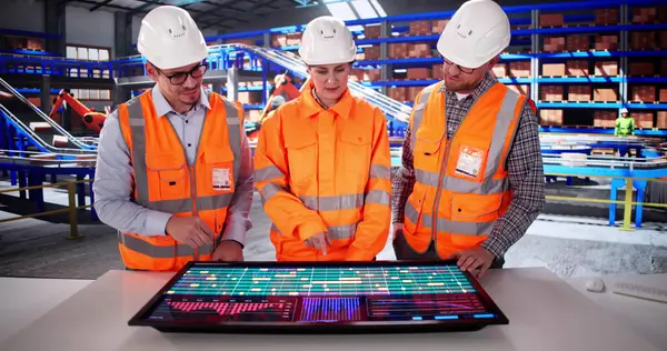 İspanyol Yöneticisi Otomotiv Üretim Hattı Denetleme Bilgisayar Yazılımı Kullanıyor