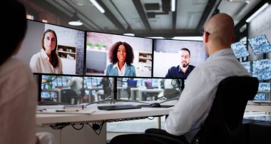 Çevrimiçi Video Konferansı ile Bilgisayarda Sanal İş Toplantısı Webinar.