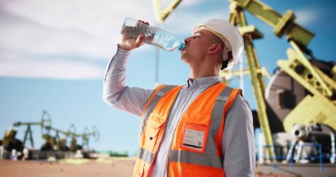Sıvı Mühendis, çok çalıştıktan sonra petrol platformunun yanında yakıt ikmali yapıyor..