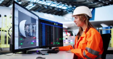 Kadın Uçak Teknisyeni Uzay Sanayiinde 3D Motor Modelleri Geliştiriyor