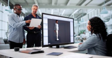 Modern Ofis Alanında Yaratıcı Takım 3B Karakter Canlandırması Geliştirdi.